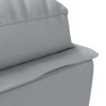 Chaise longue avec coussins gris clair tissu – Image 5