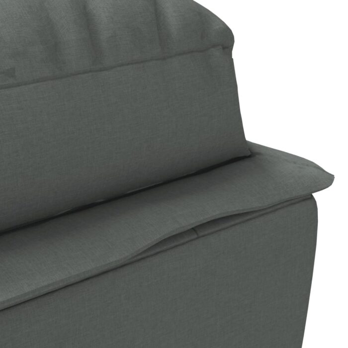 Chaise longue avec coussins gris foncé tissu – Image 5