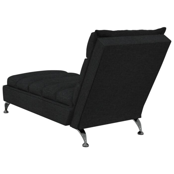 Chaise longue avec coussins noir tissu – Image 4