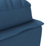 Chaise longue avec coussins bleu tissu – Image 5