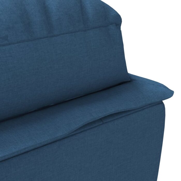 Chaise longue avec coussins bleu tissu – Image 5