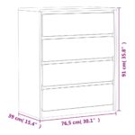 Commode SAUDA chêne 76,5x39x91 cm bois de pin massif – Image 6