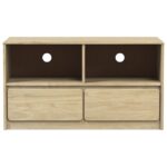 Meuble TV SAUDA chêne 99x43x55 cm bois de pin massif – Image 2