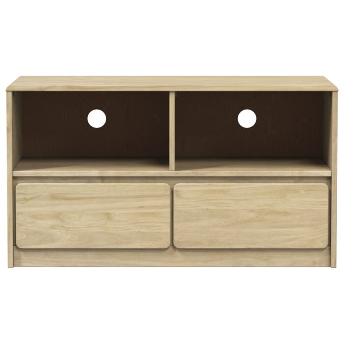 Meuble TV SAUDA chêne 99x43x55 cm bois de pin massif – Image 2
