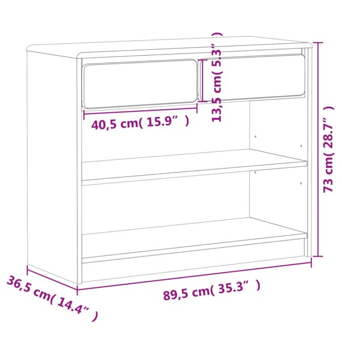 Table console SAUDA chêne 89,5x36,5x73 cm bois de pin massif – Image 6