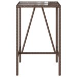 Table de bar d’extérieur marron 70x70x110 cm résine tressée – Image 3