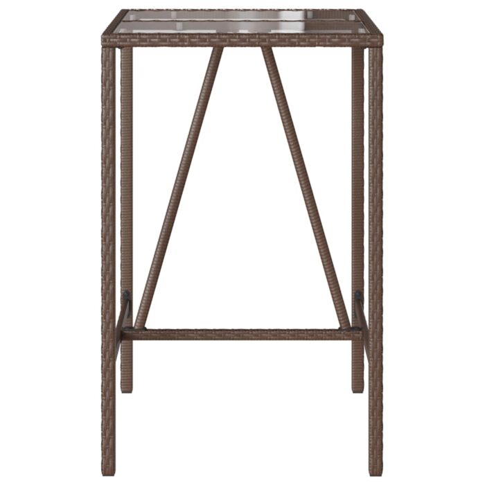 Table de bar d’extérieur marron 70x70x110 cm résine tressée – Image 3