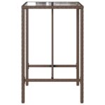 Table de bar d’extérieur marron 70x70x110 cm résine tressée – Image 4