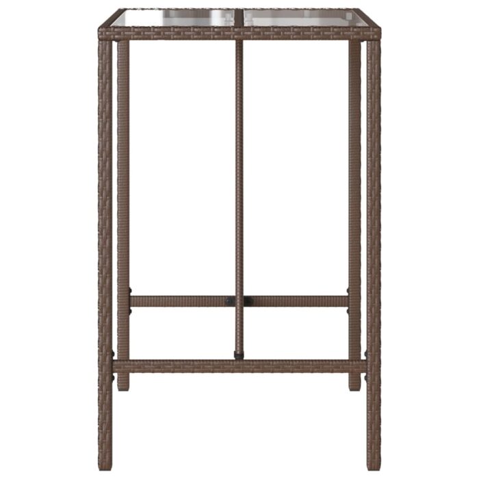 Table de bar d’extérieur marron 70x70x110 cm résine tressée – Image 4