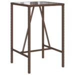Table de bar d’extérieur marron 70x70x110 cm résine tressée – Image 5