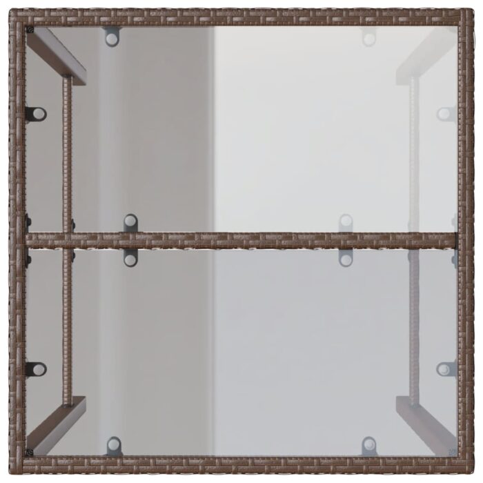 Table de bar d’extérieur marron 70x70x110 cm résine tressée – Image 6
