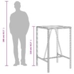 Table de bar d’extérieur marron 70x70x110 cm résine tressée – Image 8