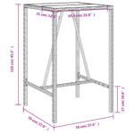 Table de bar d’extérieur marron 70x70x110 cm résine tressée – Image 9