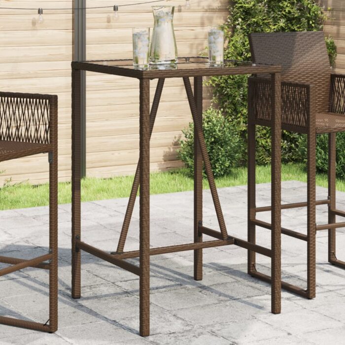 VXL8721012459502_m_en_hd_1.jpg Table de bar d’extérieur marron 70x70x110 cm résine tressée – Image 1
