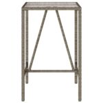 Table de bar d’extérieur gris 70x70x110 cm poly rotin – Image 3