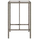 Table de bar d’extérieur gris 70x70x110 cm poly rotin – Image 4