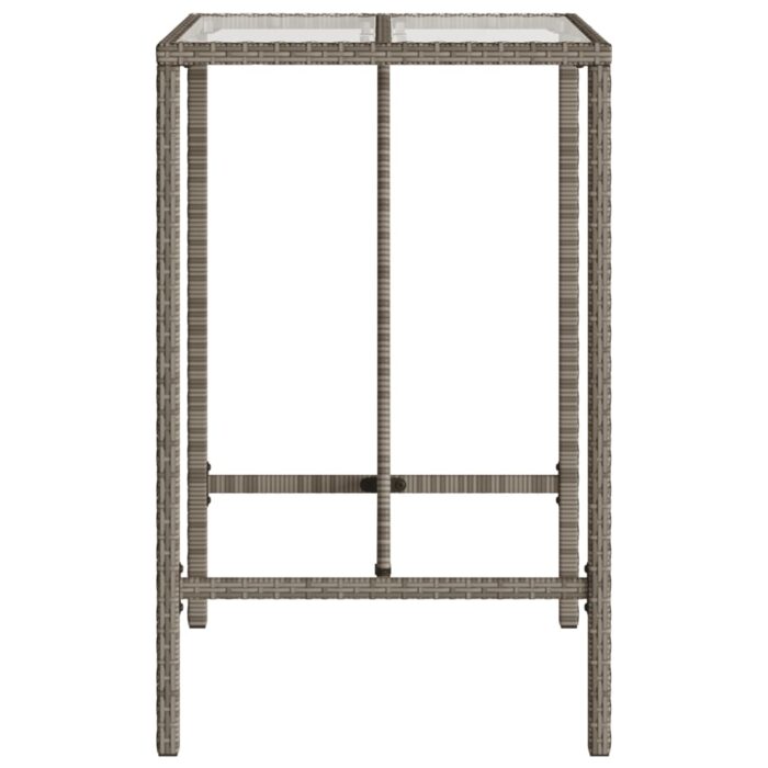 Table de bar d’extérieur gris 70x70x110 cm poly rotin – Image 4