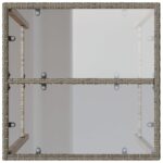 Table de bar d’extérieur gris 70x70x110 cm poly rotin – Image 6