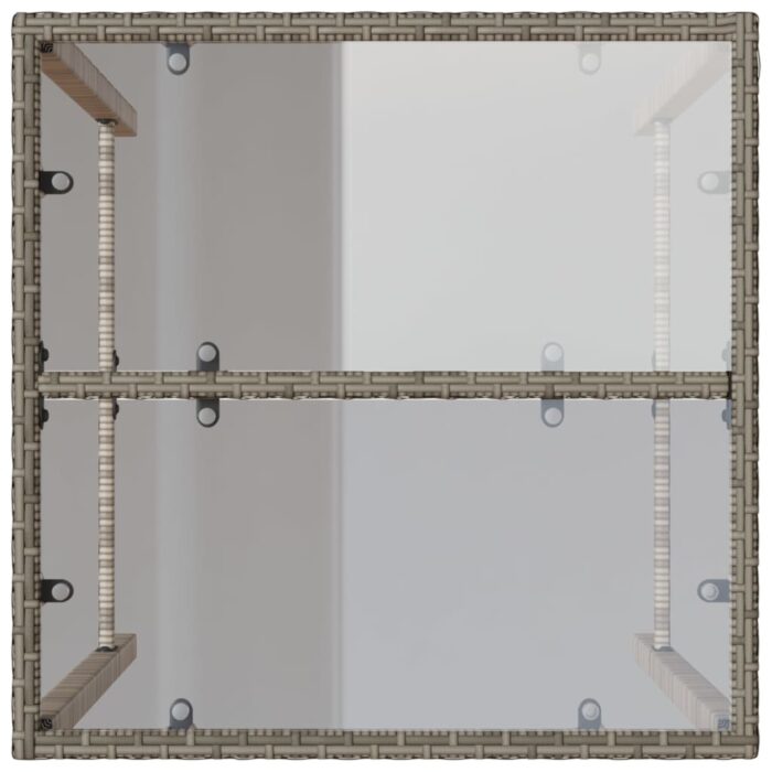 Table de bar d’extérieur gris 70x70x110 cm poly rotin – Image 6