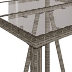 Table de bar d’extérieur gris 70x70x110 cm poly rotin – Image 7