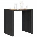 Table de bar de jardin et dessus en bois acacia résine tressée – Image 2