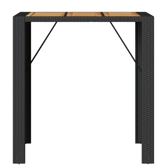 Table de bar de jardin et dessus en bois acacia résine tressée – Image 3