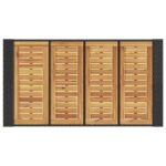 Table de bar de jardin et dessus en bois acacia résine tressée – Image 6