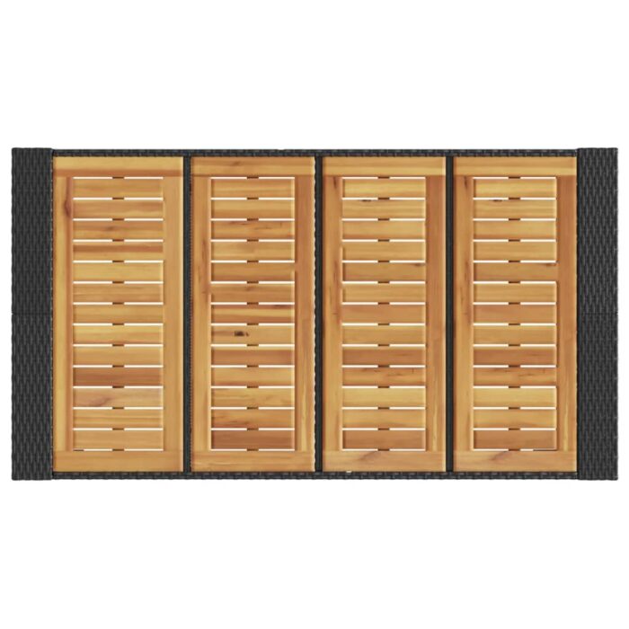 Table de bar de jardin et dessus en bois acacia résine tressée – Image 6