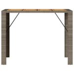 Table de bar de jardin et dessus en bois acacia résine tressée – Image 3