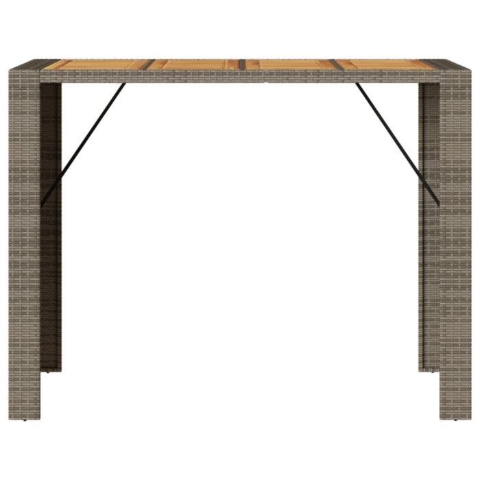 Table de bar de jardin et dessus en bois acacia résine tressée – Image 3
