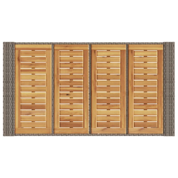Table de bar de jardin et dessus en bois acacia résine tressée – Image 6