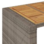 Table de bar de jardin et dessus en bois acacia résine tressée – Image 7