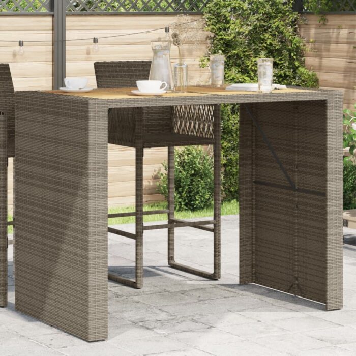 VXL8721012459557_m_en_hd_1.jpg Table de bar de jardin et dessus en bois acacia résine tressée – Image 1
