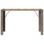 Table de bar de jardin et dessus en bois acacia résine tressée – Image 3