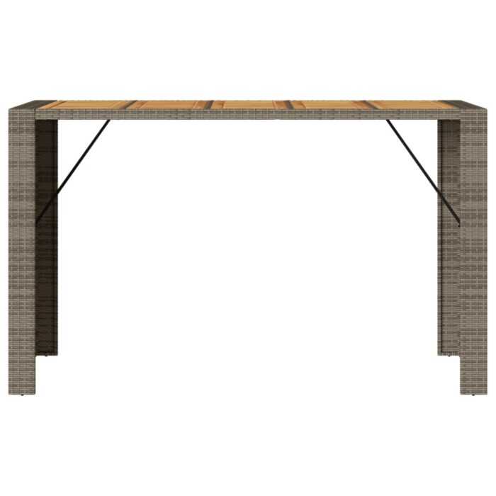 Table de bar de jardin et dessus en bois acacia résine tressée – Image 3