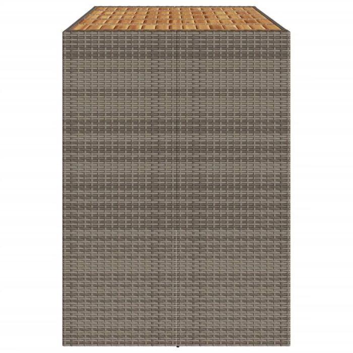 Table de bar de jardin et dessus en bois acacia résine tressée – Image 4