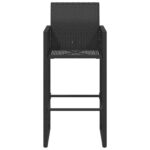 Tabourets de bar de jardin lot de 2 noir résine tressée – Image 3