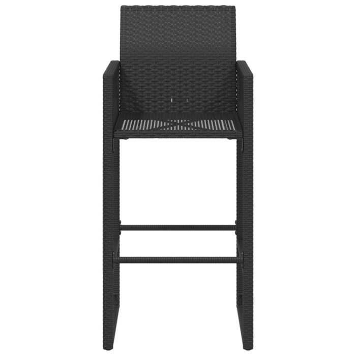 Tabourets de bar de jardin lot de 2 noir résine tressée – Image 3