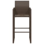 Tabourets de bar de jardin lot de 2 marron résine tressée – Image 3