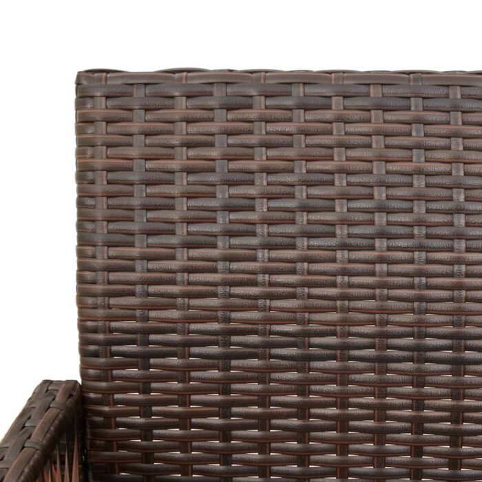 Tabourets de bar de jardin lot de 2 marron résine tressée – Image 7