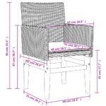 Chaises de jardin coussins lot de 2 beige résine tressée bois – Image 7