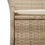 Chaises de jardin coussins lot de 2 beige résine tressée bois – Image 6