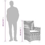 Chaises de jardin coussins lot de 2 beige résine tressée bois – Image 8