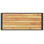 Chariot de bar 3 niveaux noir rotin et bois d'acacia massif – Image 6