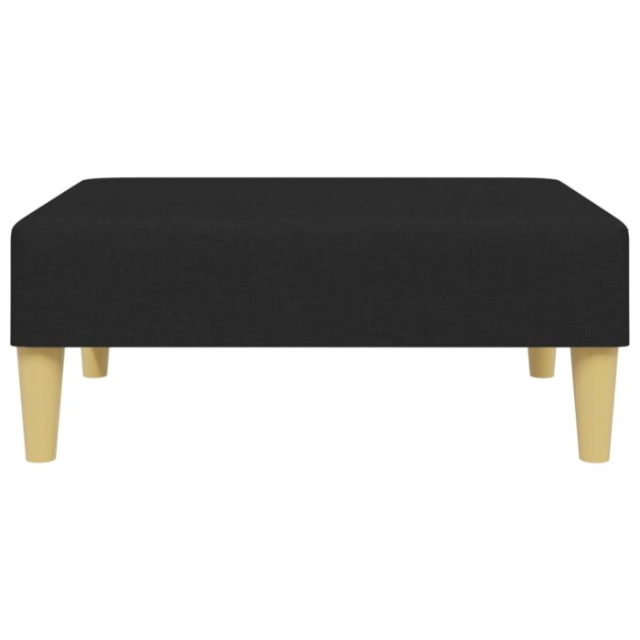 Repose-pied noir 77x55x31 cm tissu – Image 2