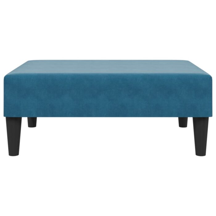 Repose-pied bleu 77x55x31 cm velours – Image 2