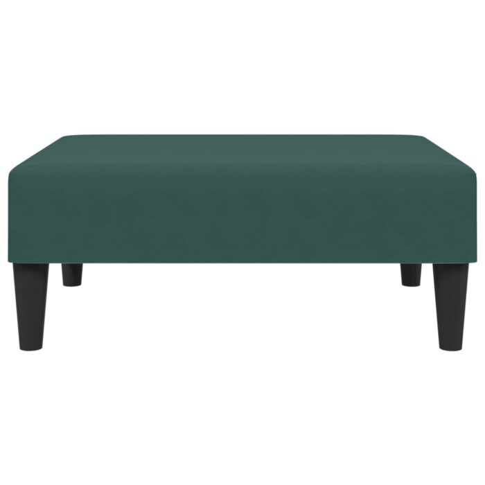 Repose-pied vert foncé 77x55x31 cm velours – Image 2