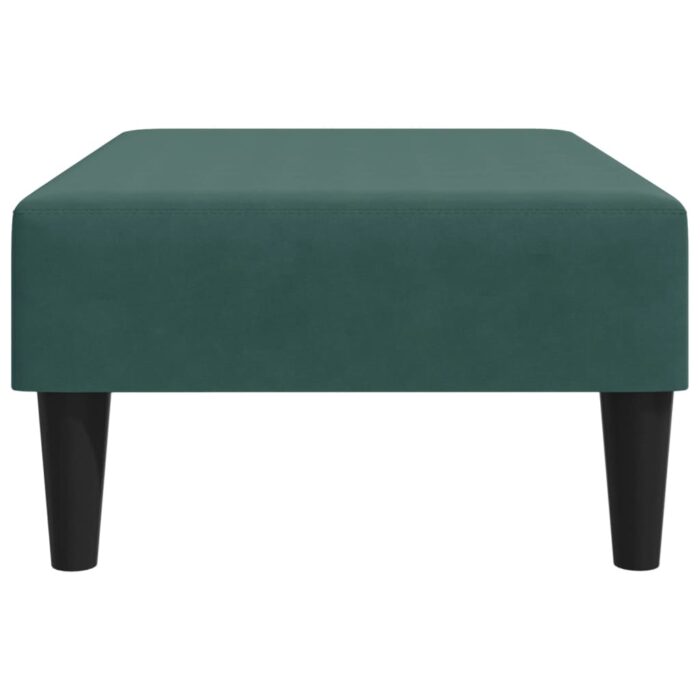 Repose-pied vert foncé 77x55x31 cm velours – Image 3
