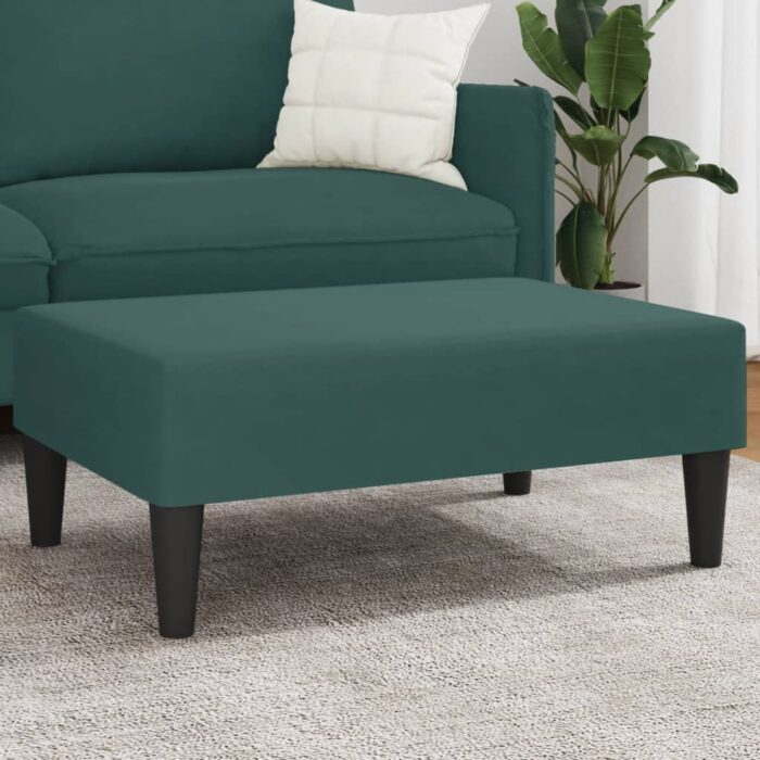 Repose-pied vert foncé 77x55x31 cm velours – Image 1