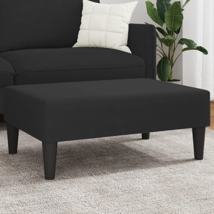 Repose-pied noir 77x55x31 cm velours – Image 1